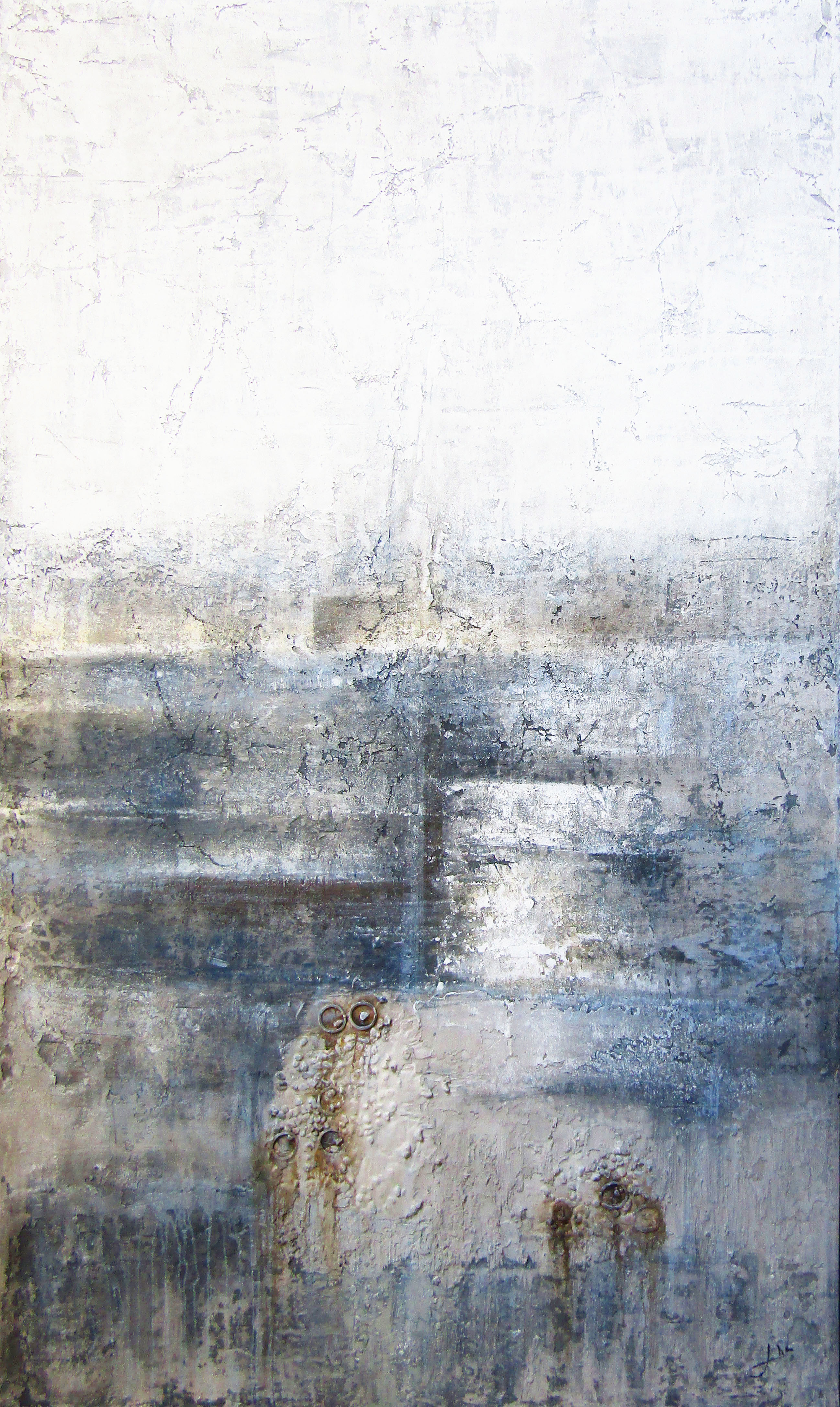 PXYW692 Wall décor art oil on canvas abstract blue grey tones